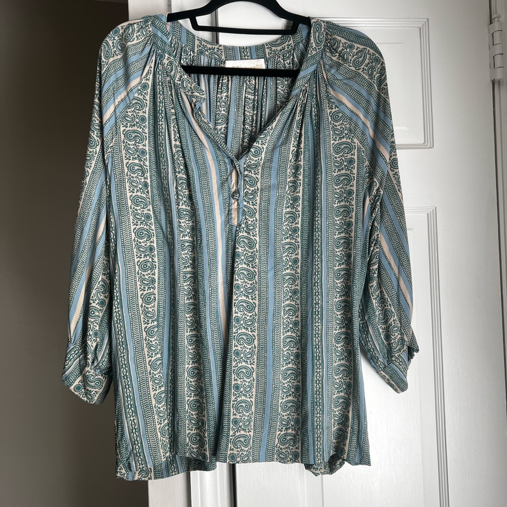 Natalie Martin Remy Paisley Striped Blouse, Large - Picture 2 of 6